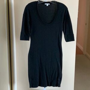 James Perse  Black Cotton Mini Dress, Small